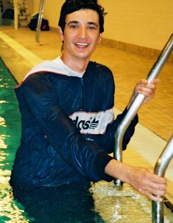 Soaking wet nylon jogging suit